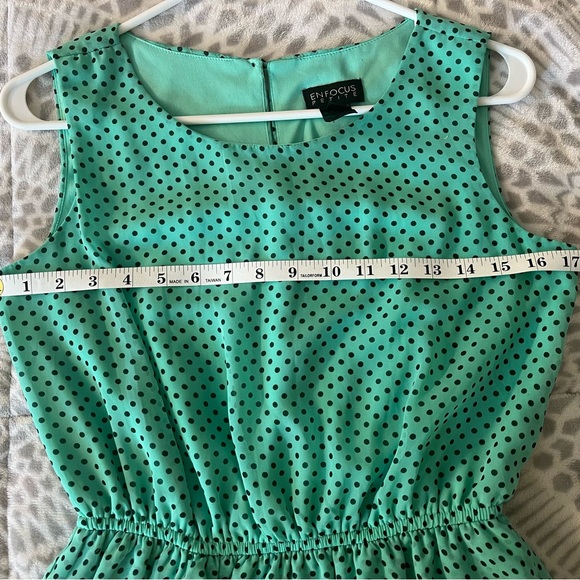 EnFocus Mint Green Polka Dot Dress Size 6P - Picture 3 of 6